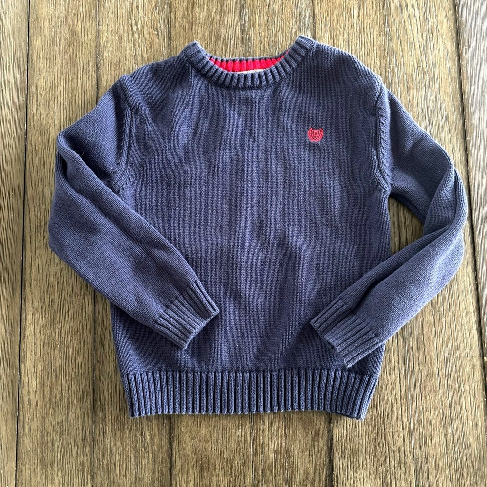 Chaps Boys XXS 4/5 Blue Knit Crewneck Sweater